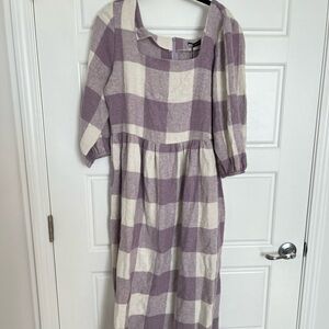 𝅺trendyol Women’s Purple Checkered Dress Size 40 NWT